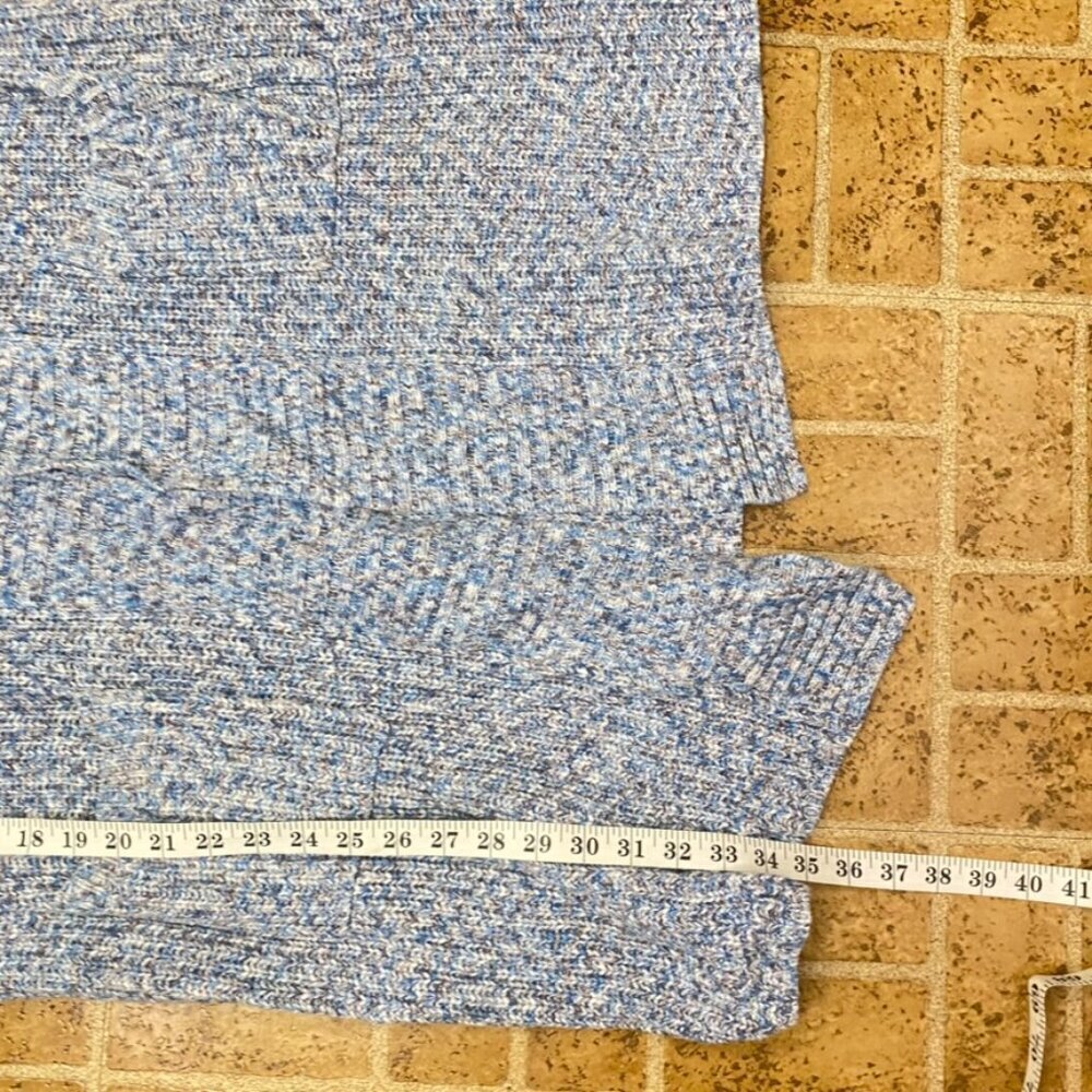 Cabi Blue Knit Long Duster Open Front Sleeveless Cardigan - Picture 13 of 13